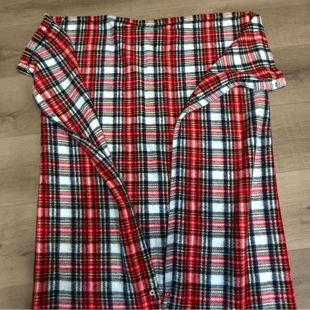Vintage Tennessee Woolen Mills Red Plaid Stadium Blanket Acrylic USA Snuggle 74” - Picture 9 of 12